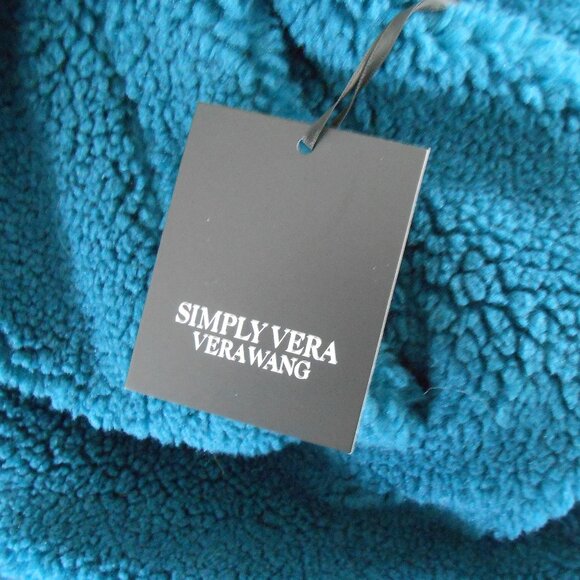 SHERPA JACKET-VERA WANG-WOMEN'S SIZE LARGE-TEAL BLUE-NWT! - Picture 5 of 7